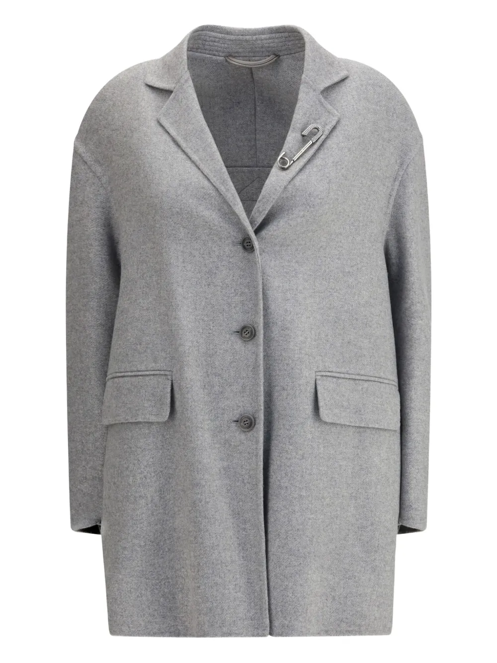 Ermanno Scervino embellished-lapel single-breasted coat | Grey | Image 1
