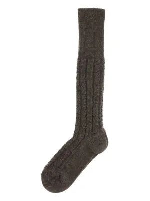 タイツ・ソックス MM6 MAISON MARGIELA BROWN STRETCH VISCOSE BLEND SOCKS Brown stretch viscose blend socks – G&B