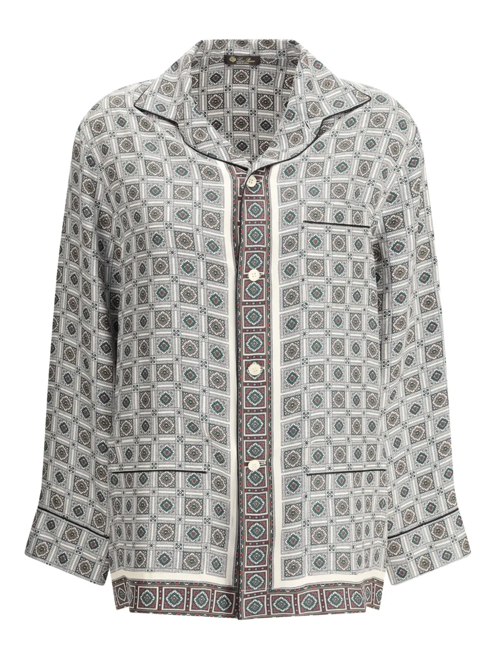 Loro Piana geometric-print silk shirt - グレー Loro Piana geometric-print silk shirt - グレー