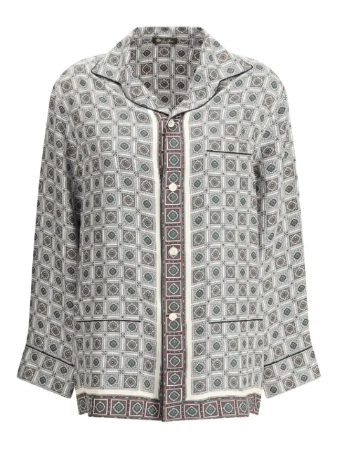 Loro Piana geometric-print silk shirt