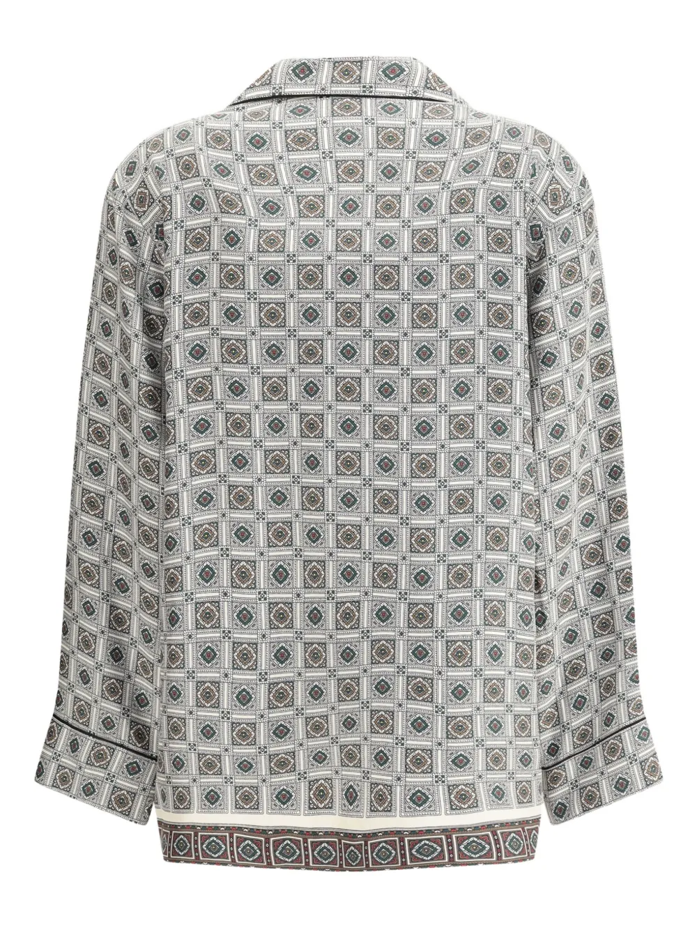 Loro Piana geometric-print silk shirt - Grijs
