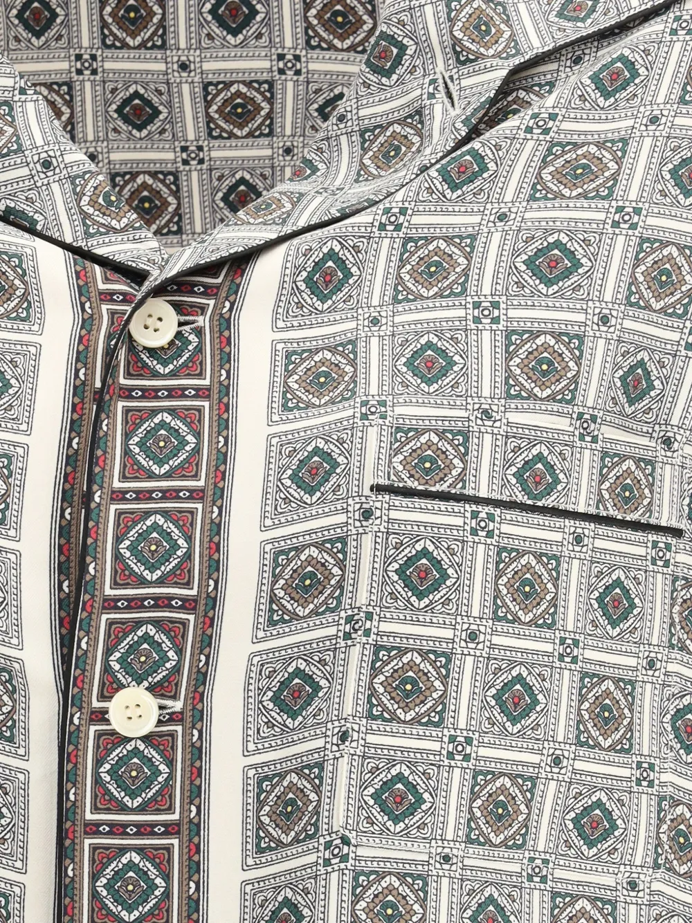 Loro Piana Lian Printed Silk Twill Shirt In Gray