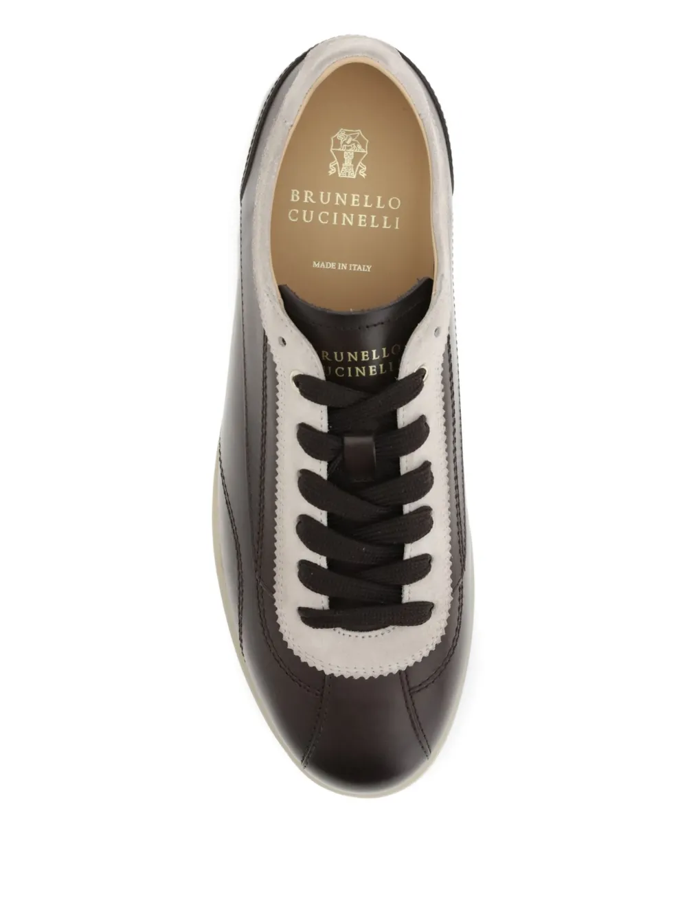 Brunello Cucinelli leather lace-up sneakers Brown