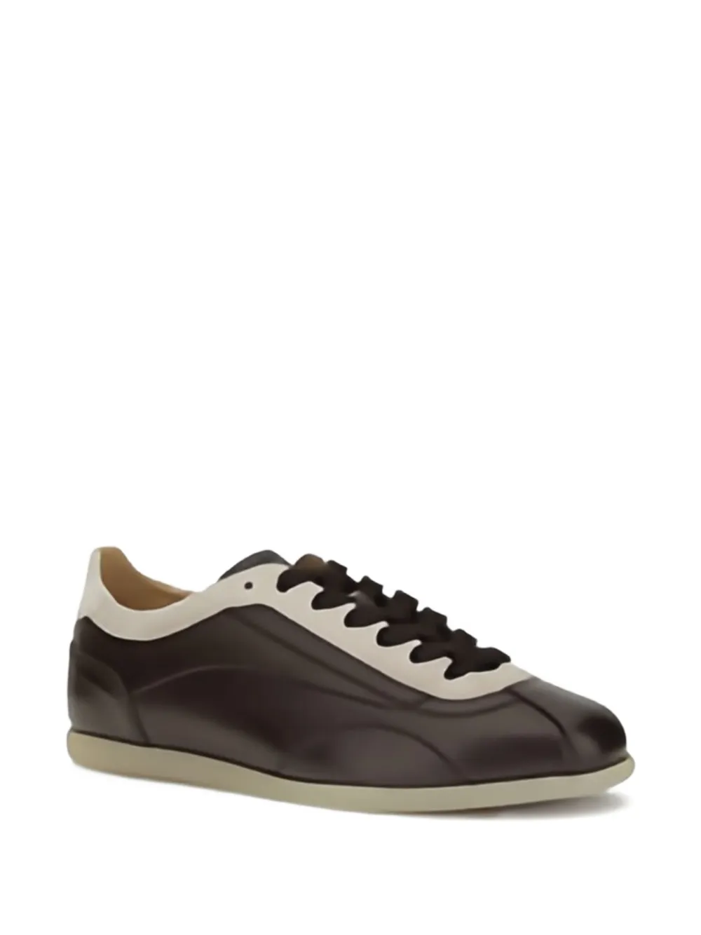 Brunello Cucinelli leather lace-up sneakers Brown