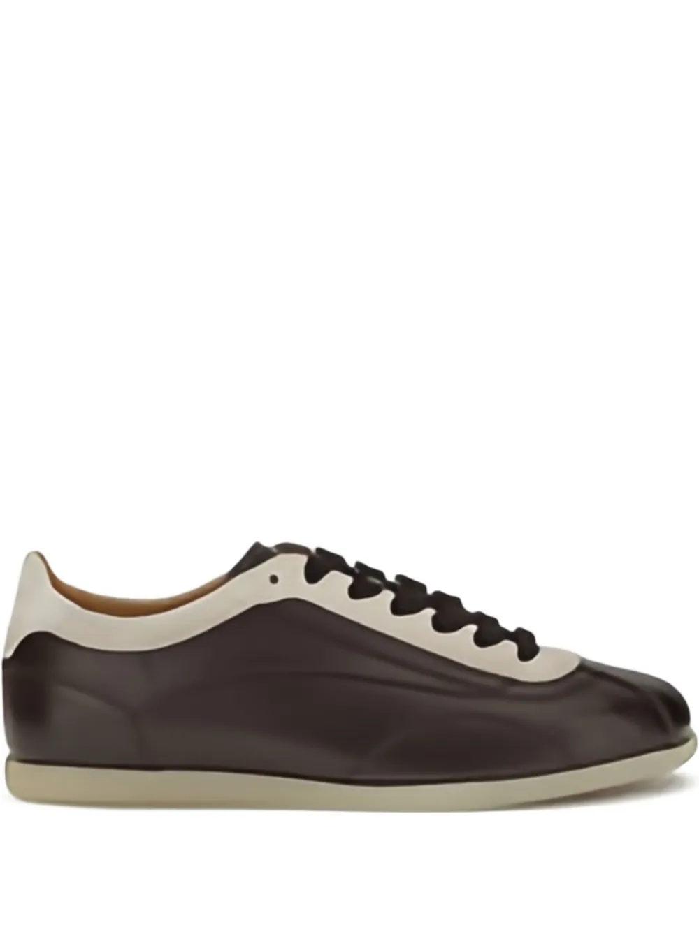 Brunello Cucinelli leather lace-up sneakers Brown