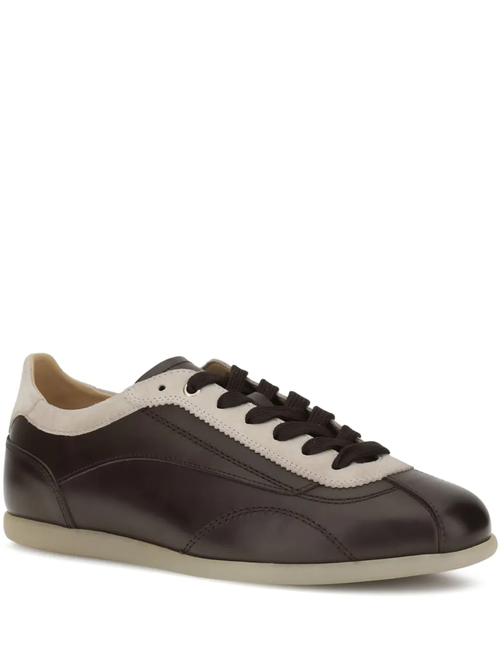 Brunello Cucinelli leather lace-up sneakers Brown