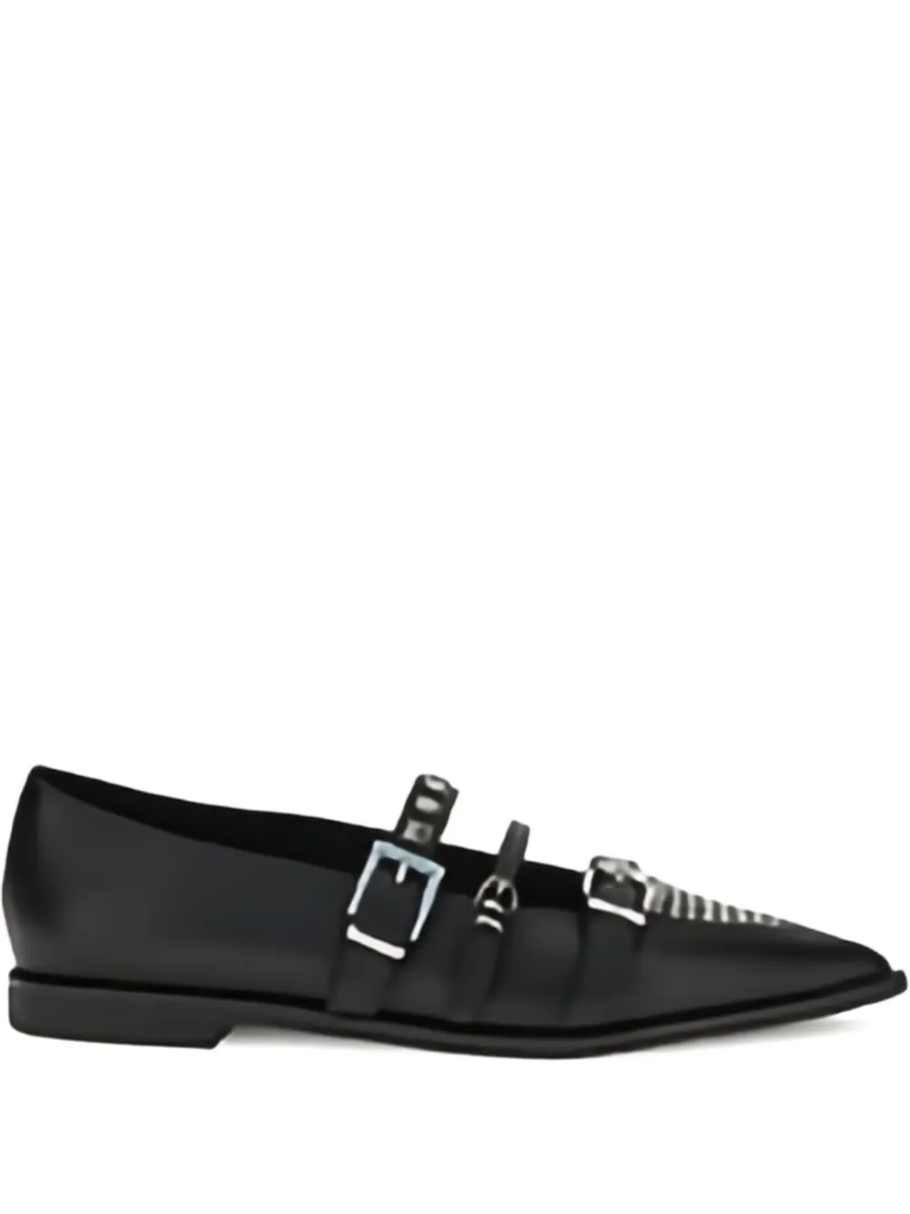PINKO pointed-toe buckle ballerinas Black