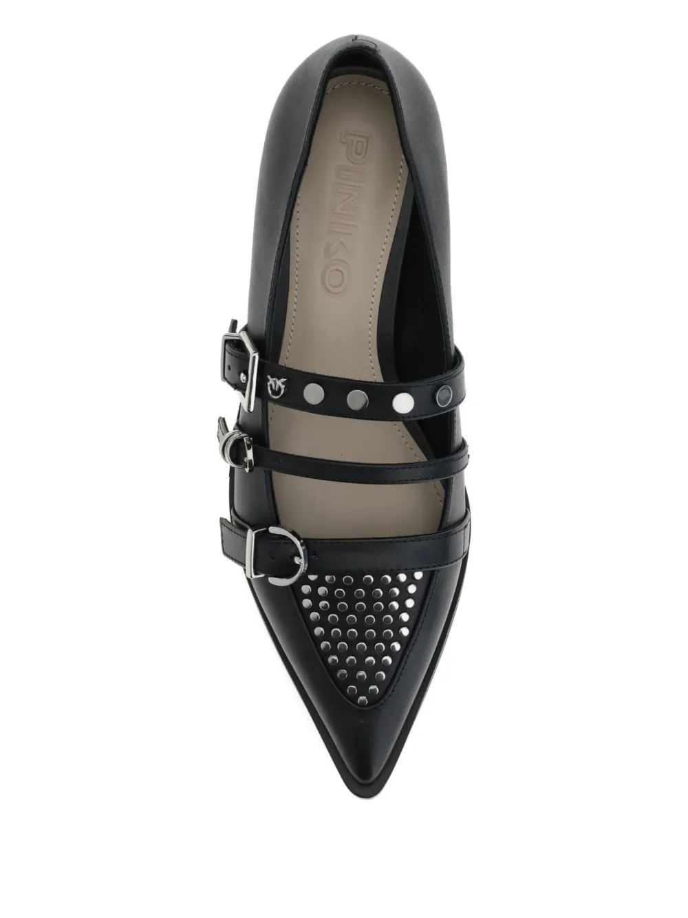 PINKO pointed-toe buckle ballerinas Black