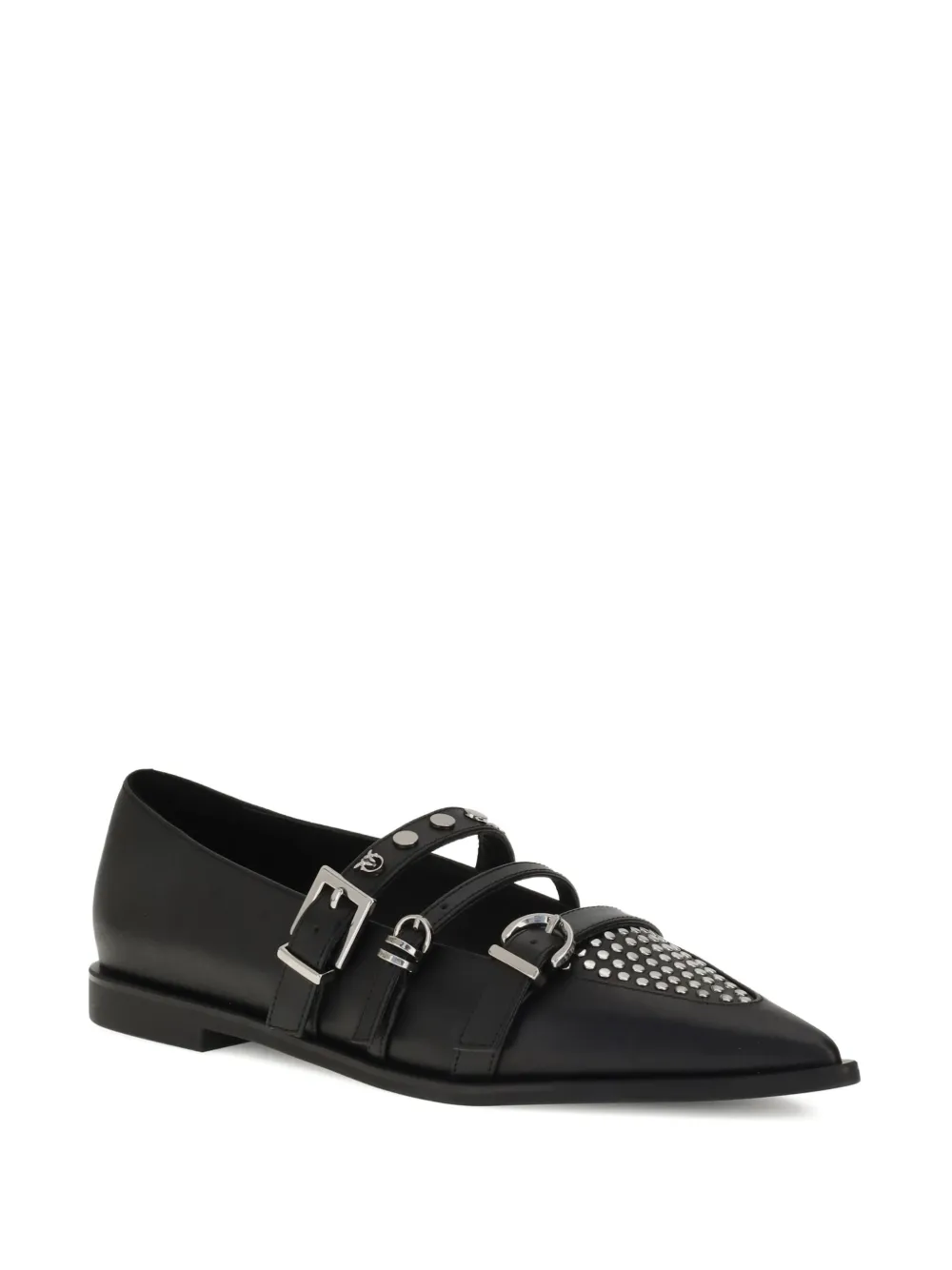 PINKO pointed-toe buckle ballerinas - Zwart