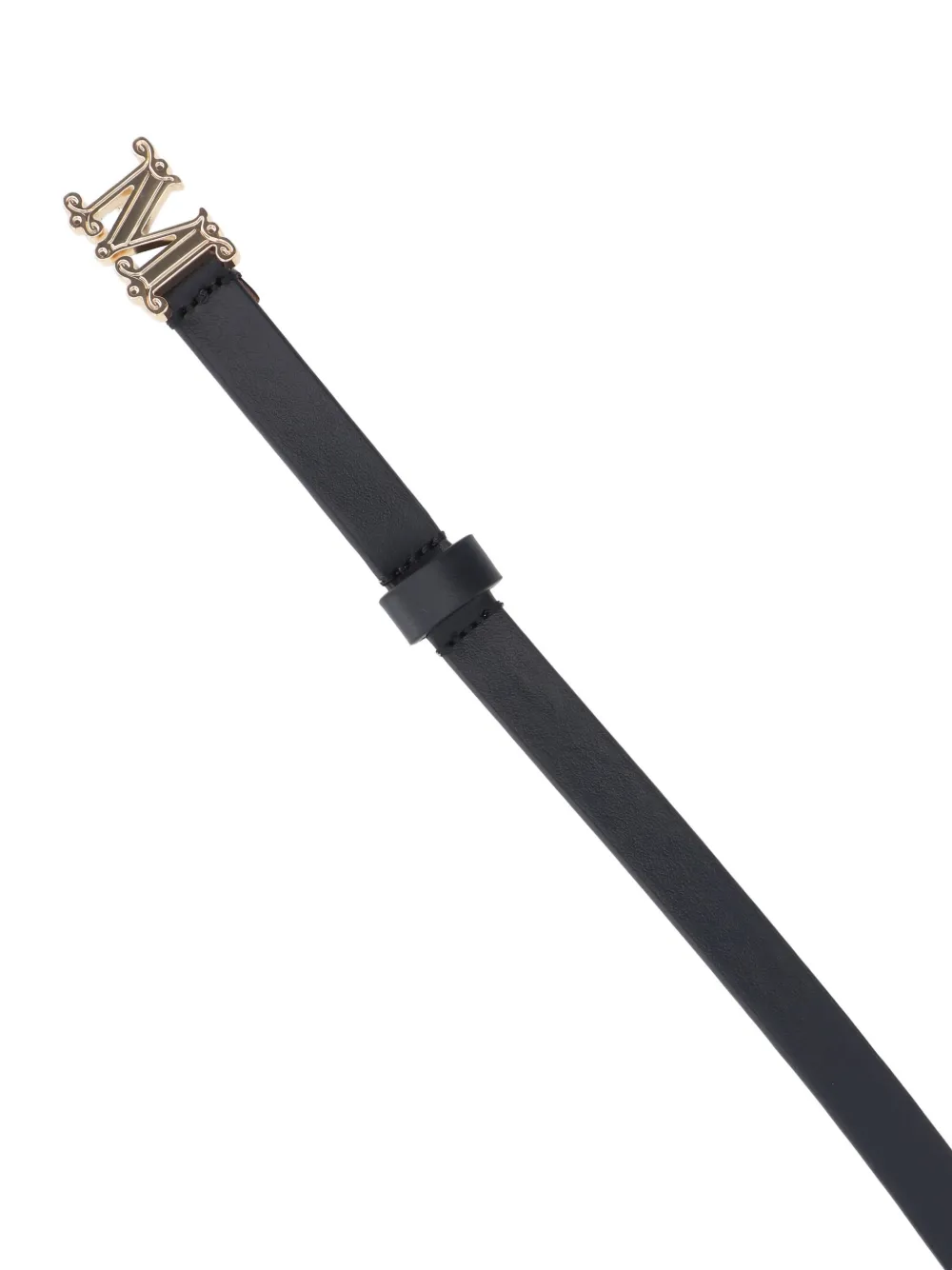 Max Mara Adjustable Buckle Detail Multiple Holes In Black