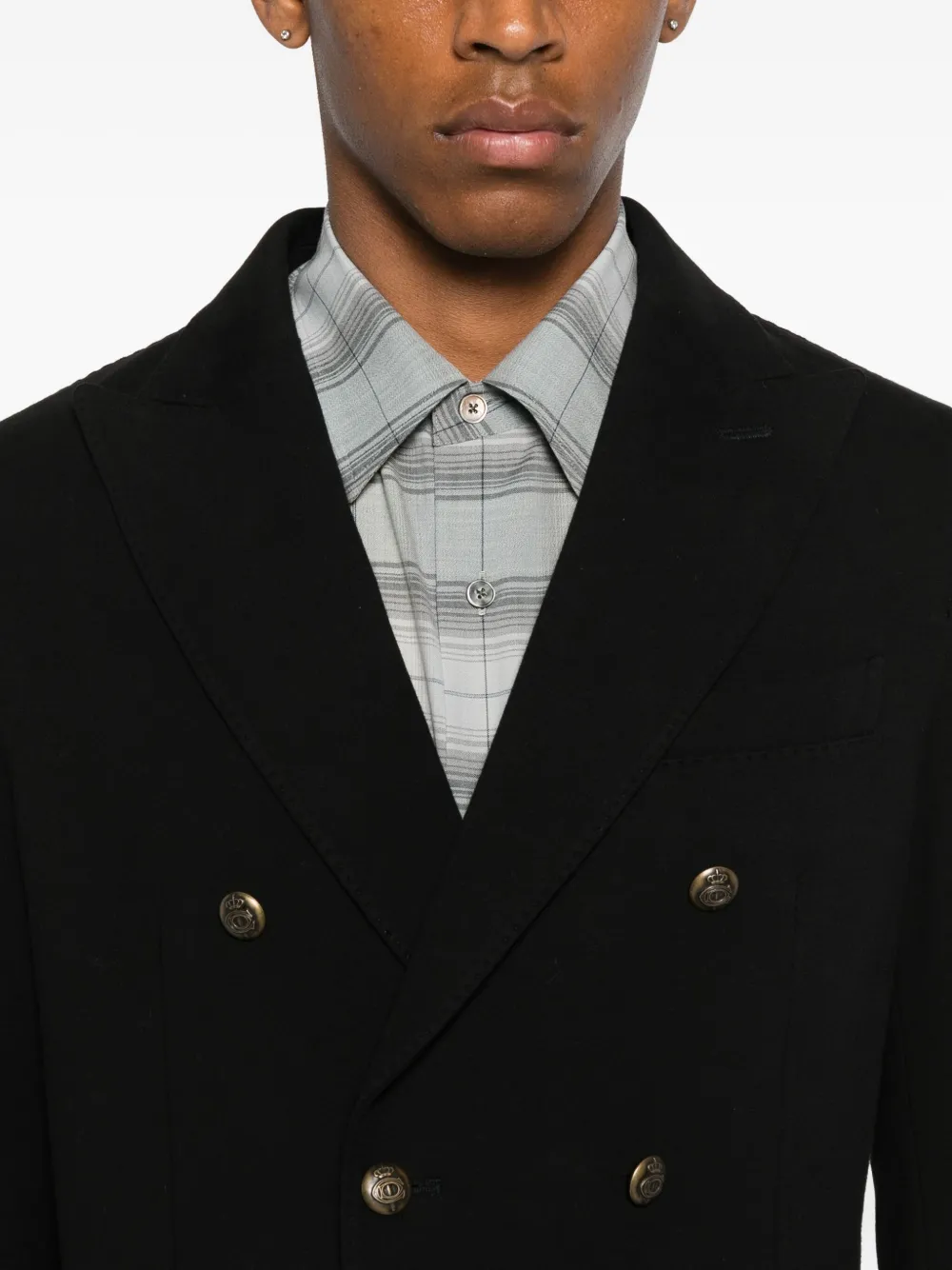 Circolo 1901 Double-breasted Buttoned Jacket In Black
