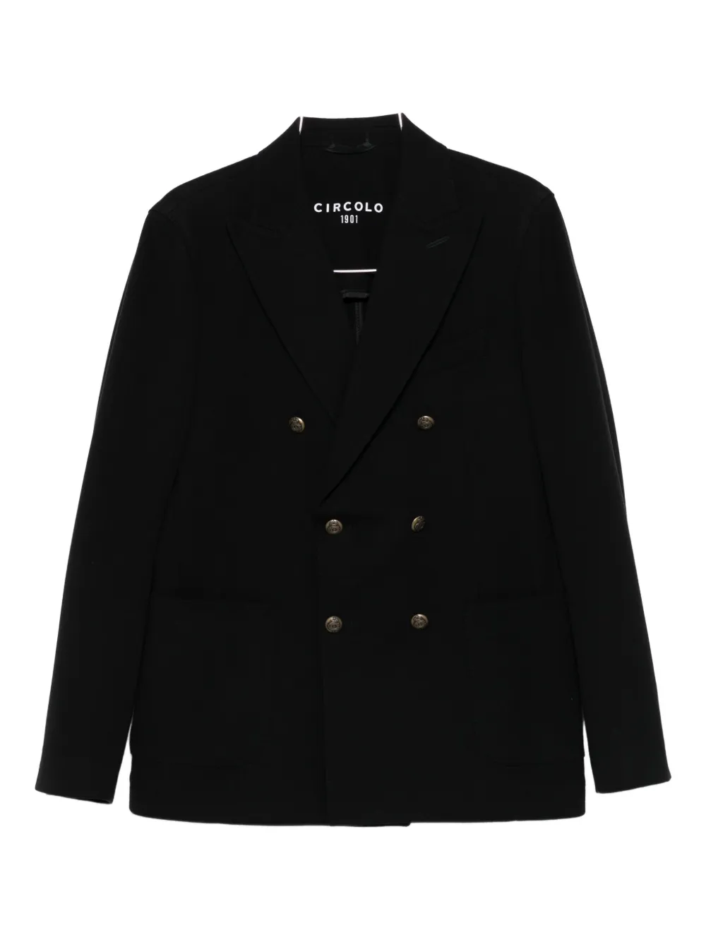 Circolo 1901 Double-breasted Buttoned Jacket In Black