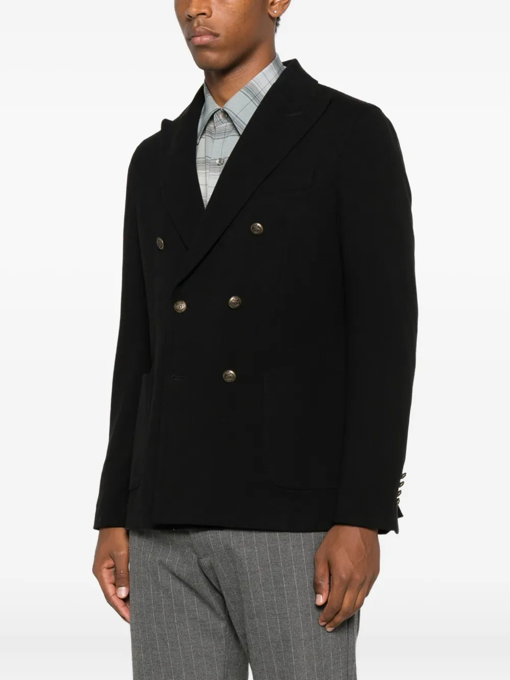Circolo 1901 Double-breasted Buttoned Jacket In Black