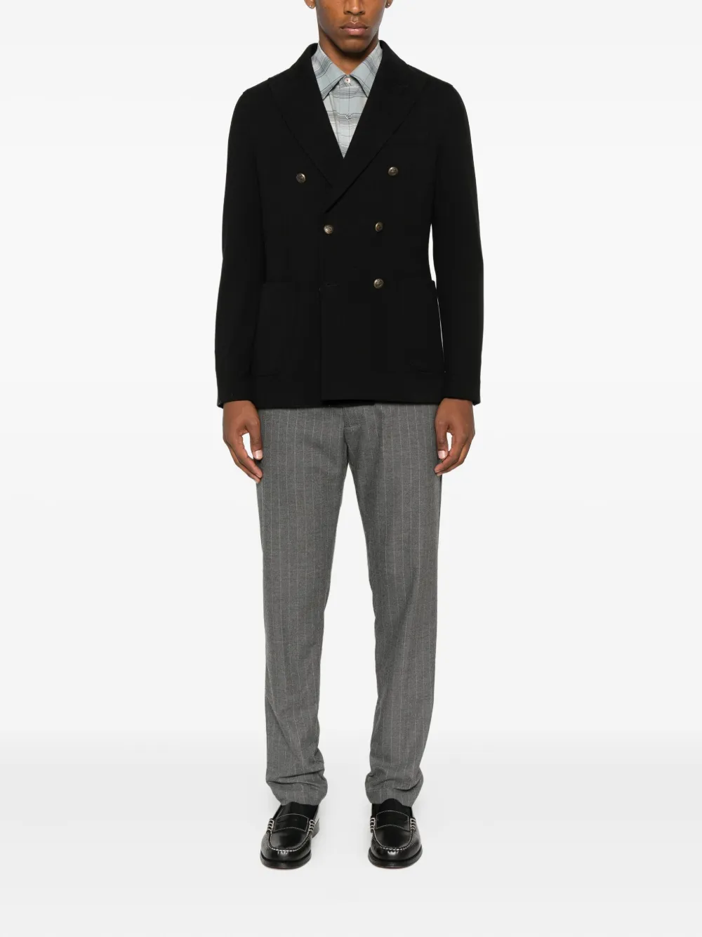 Circolo 1901 Double-breasted Buttoned Jacket In Black