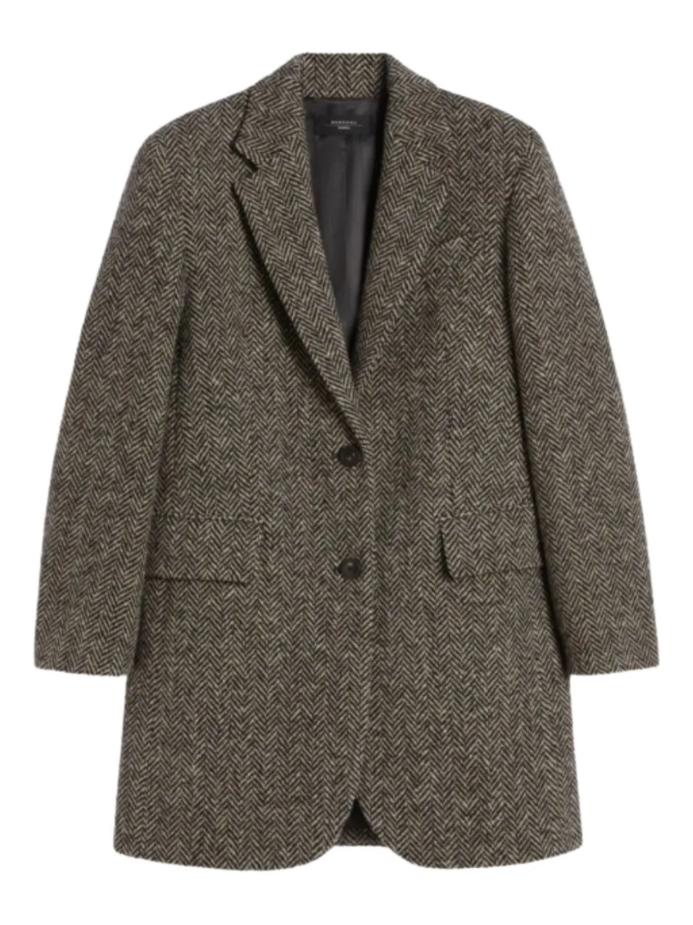 Weekend Max Mara Abrigo De Cierre Sencillo De Tweed In Brown