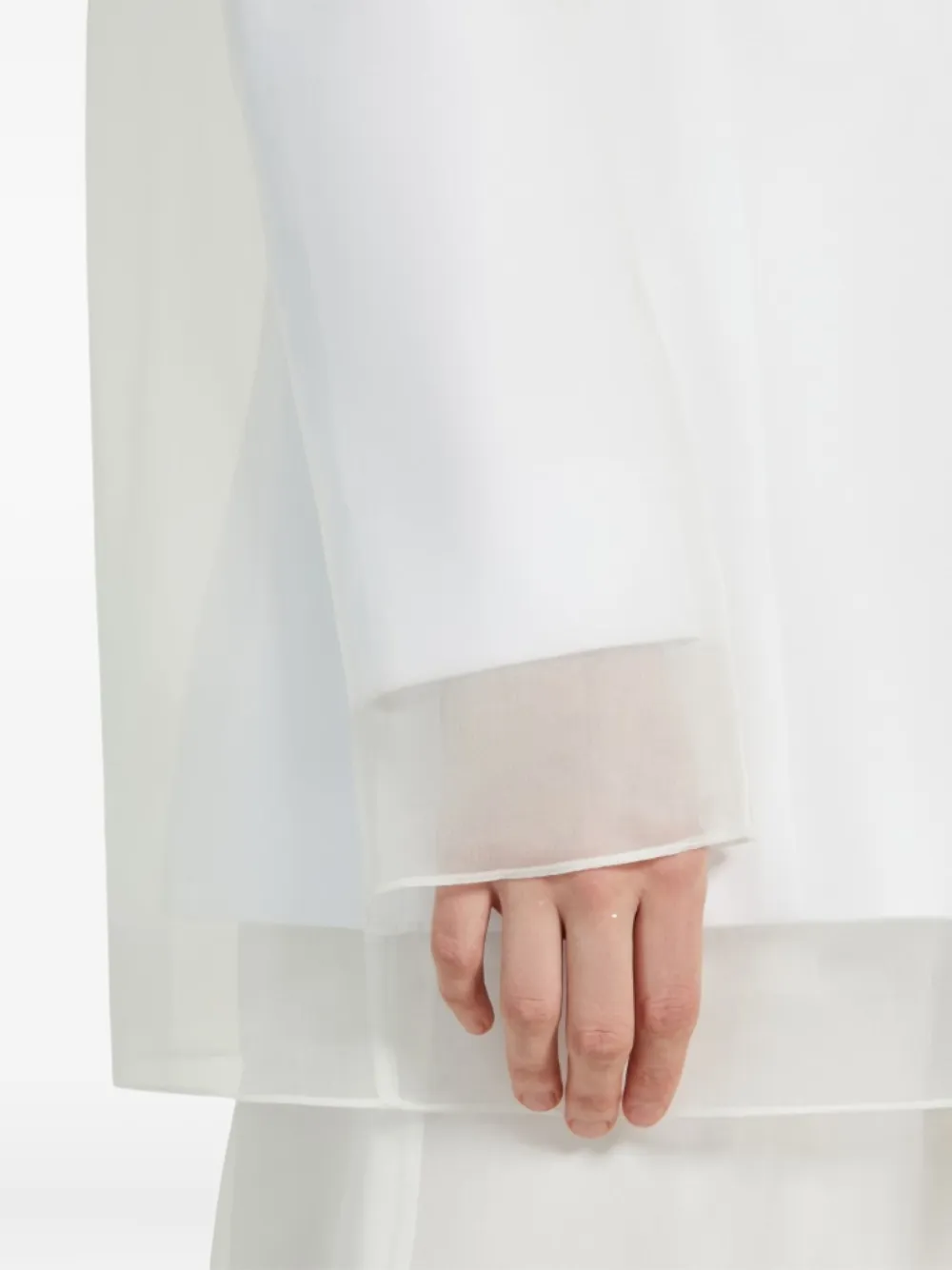 Max Mara Double-layered Organza Jacket In White