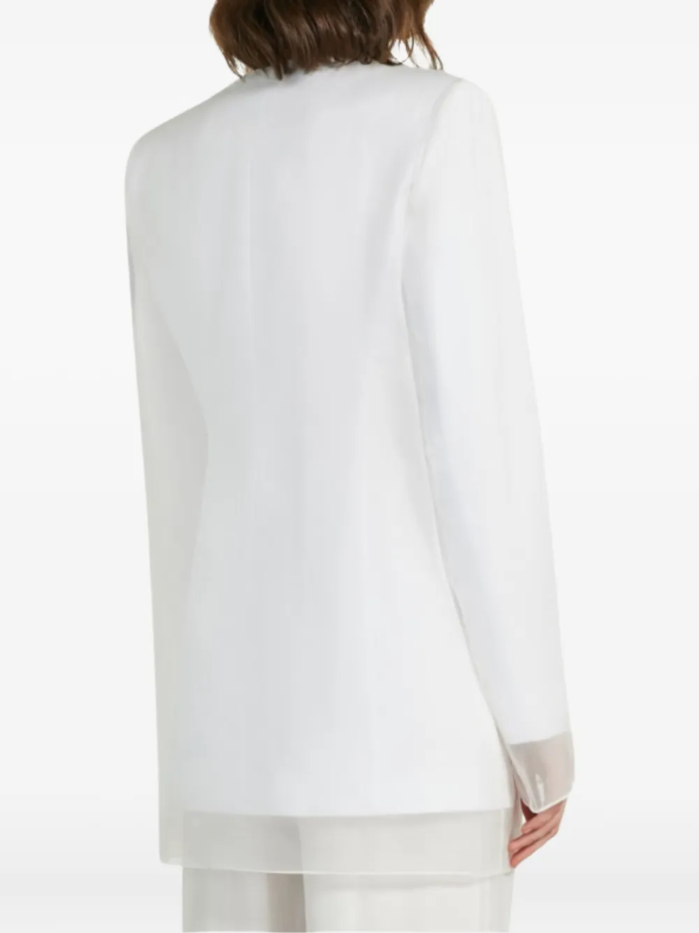 Max Mara Double-layered Organza Jacket In White