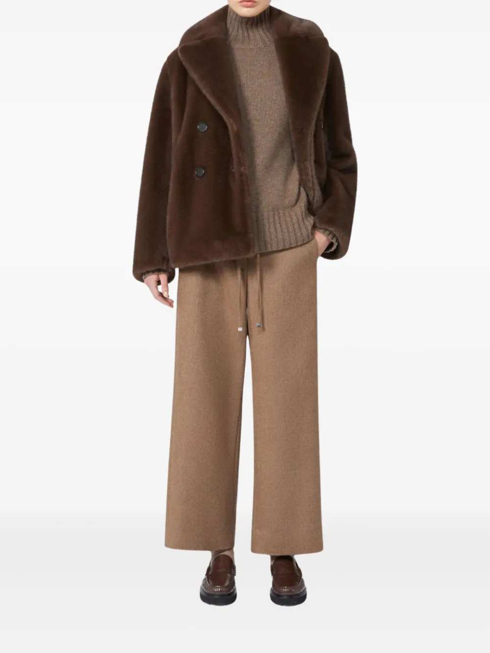 'S Max Mara double-breasted collar jacket | Faux Fur & Shearling Jackets | Image 2