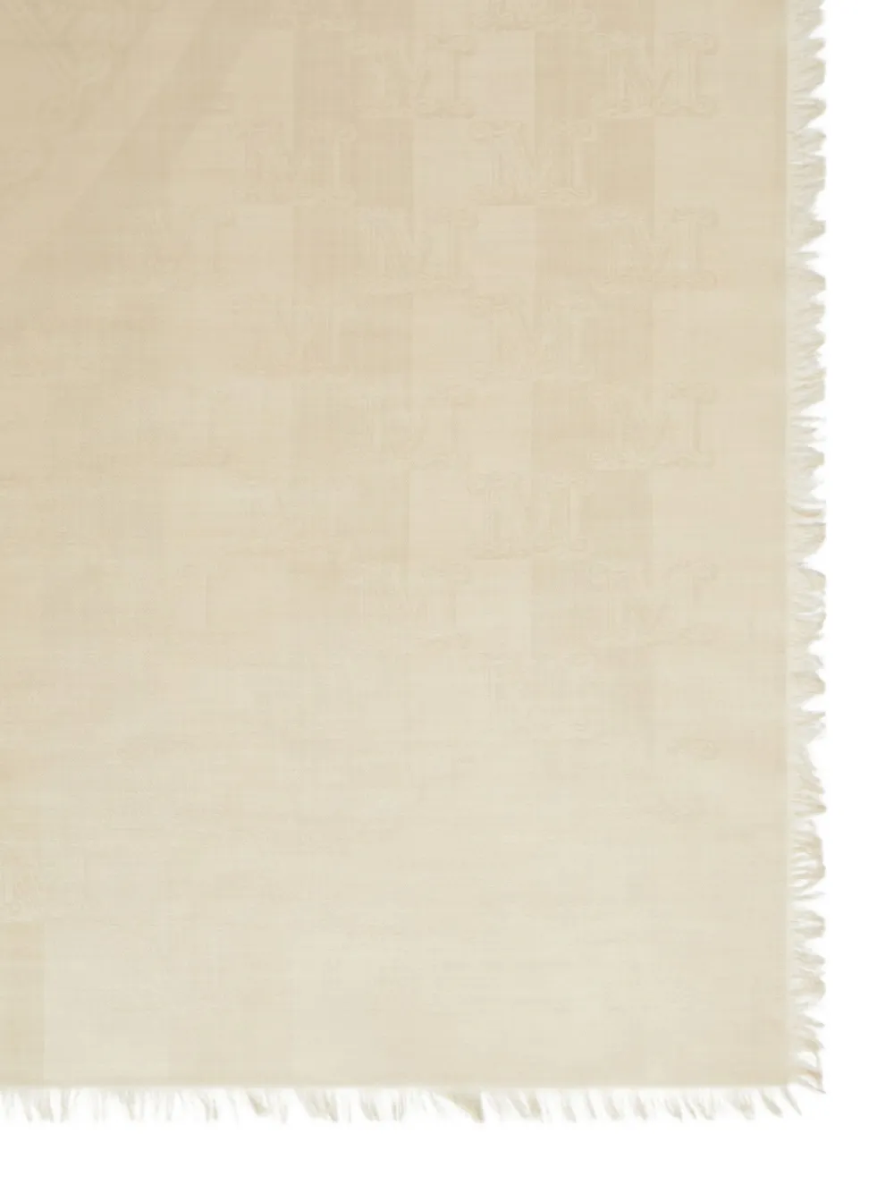 Max Mara Sjaal met logodetail en patroon - Beige