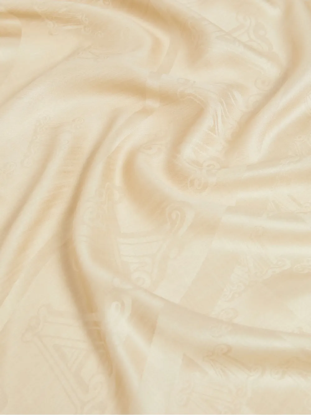 Max Mara Logo-detail Patterned Scarf In Neutral