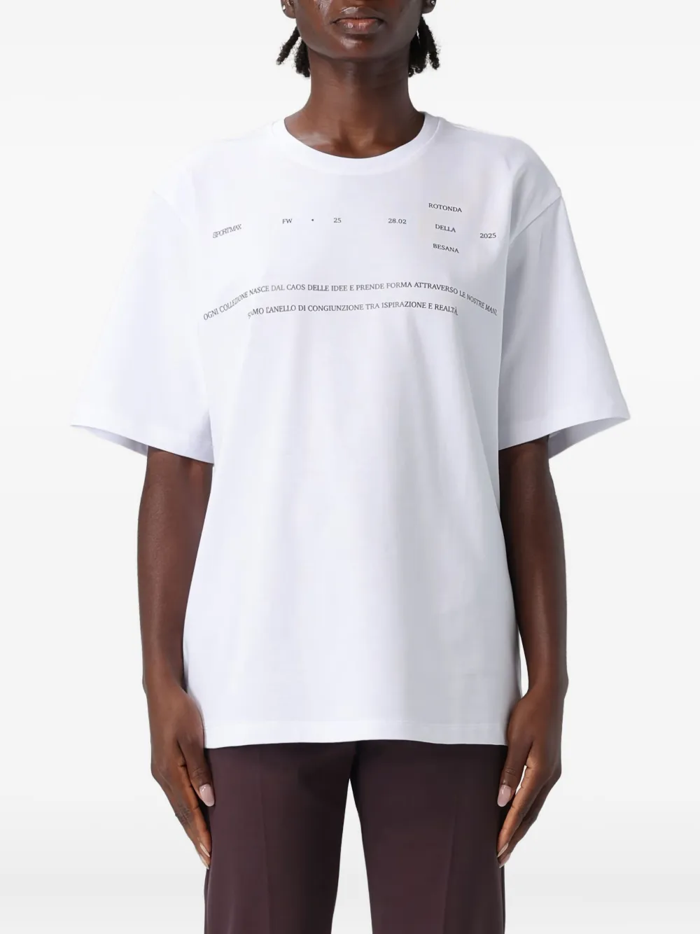 Sportmax Biella text graphic T-shirt - Bianco