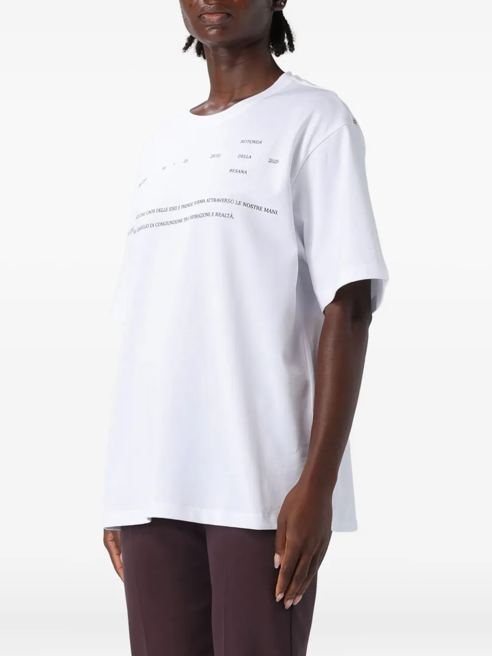 Sportmax Biella T-shirt met tekst Wit