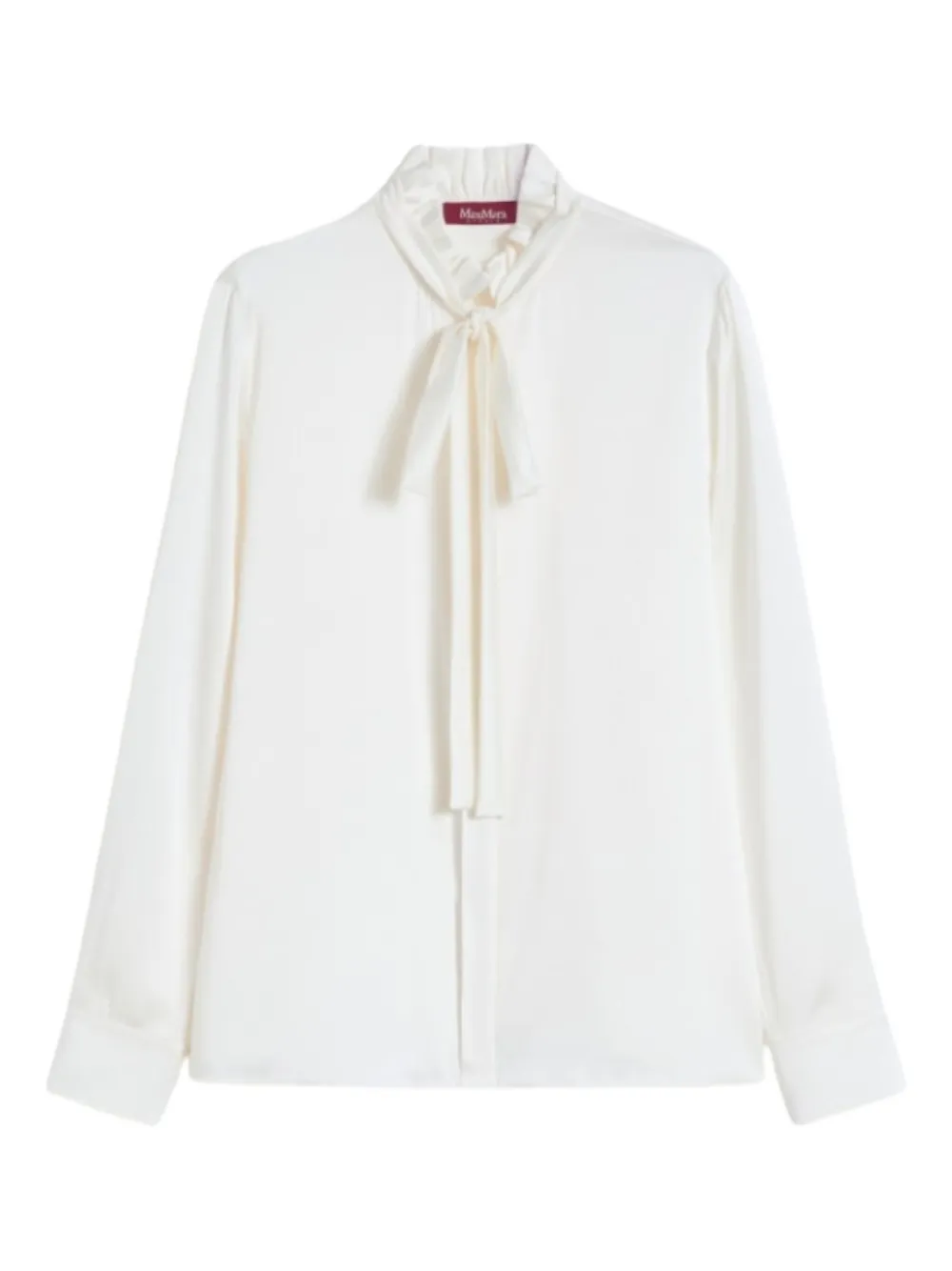 Max Mara ruffled neck-tie blouse | Neutrals | Image 1