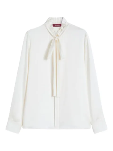Max Mara ruffled neck-tie blouse