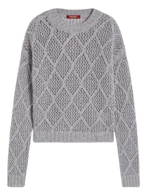 Max Mara sequin-embellished diamond-pattern sweater