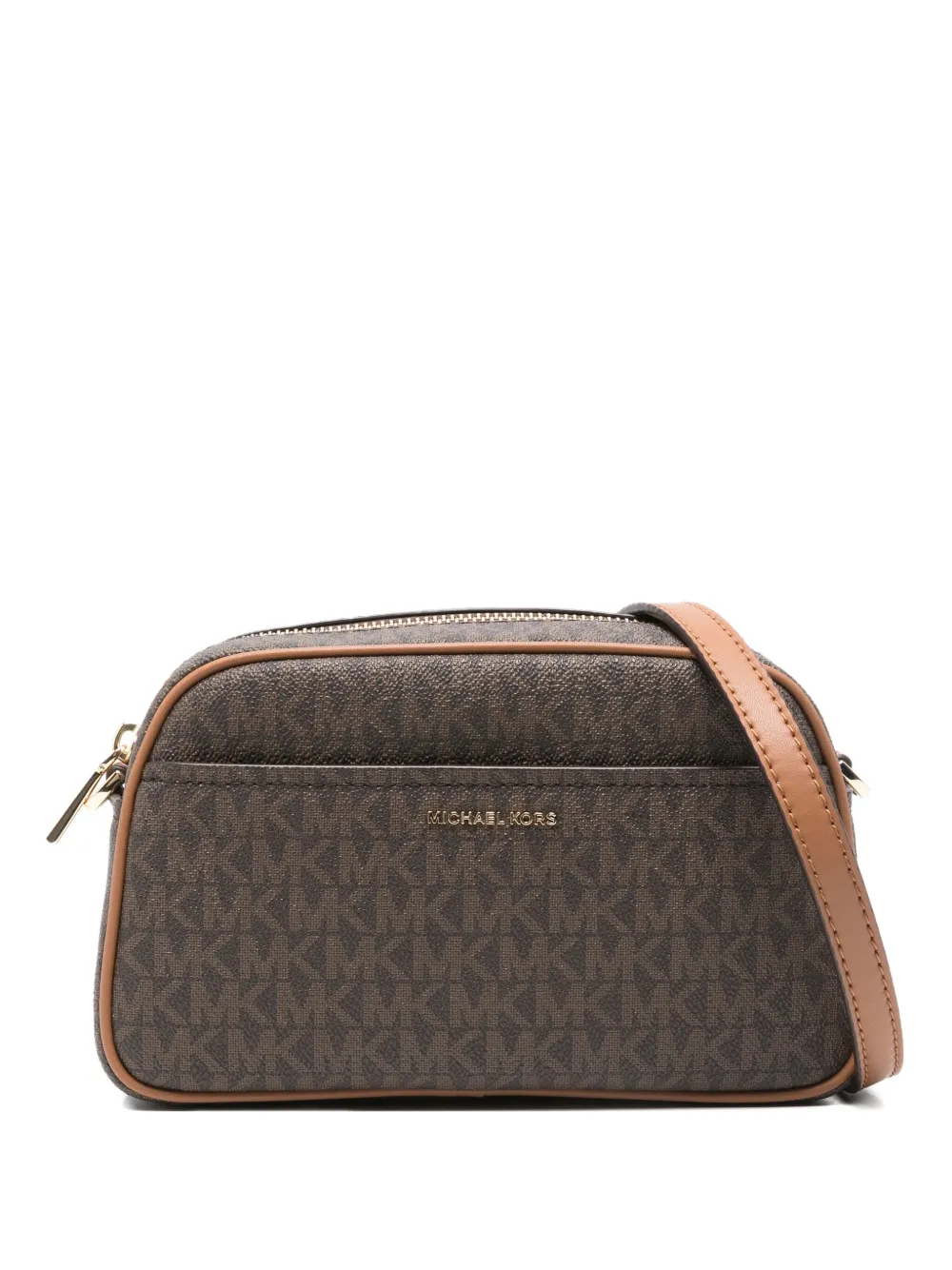 Michael Michael Kors Jet Set monogram cross body bag - ブラウン Michael Michael Kors Jet Set monogram cross body bag - ブラウン