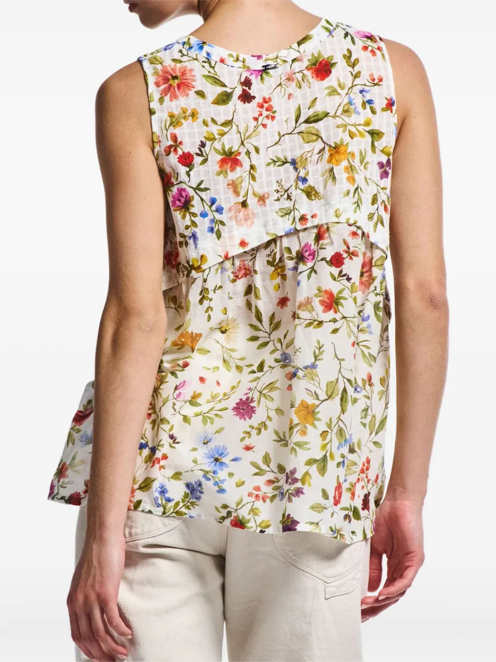 High Lithe Floral-print Top In White