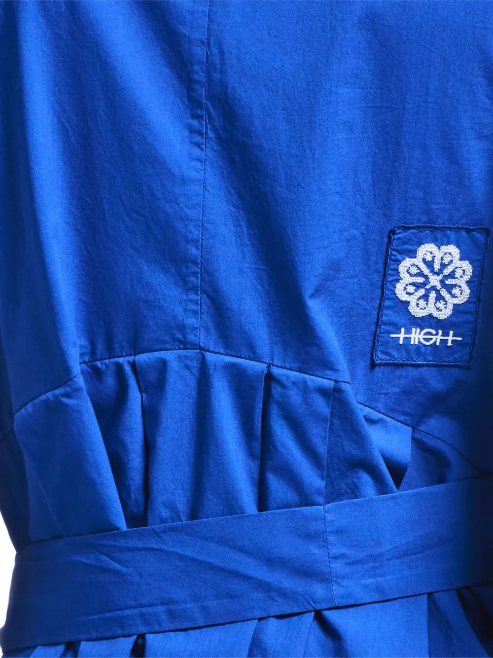 High Midi-jurk met ceintuur Blauw