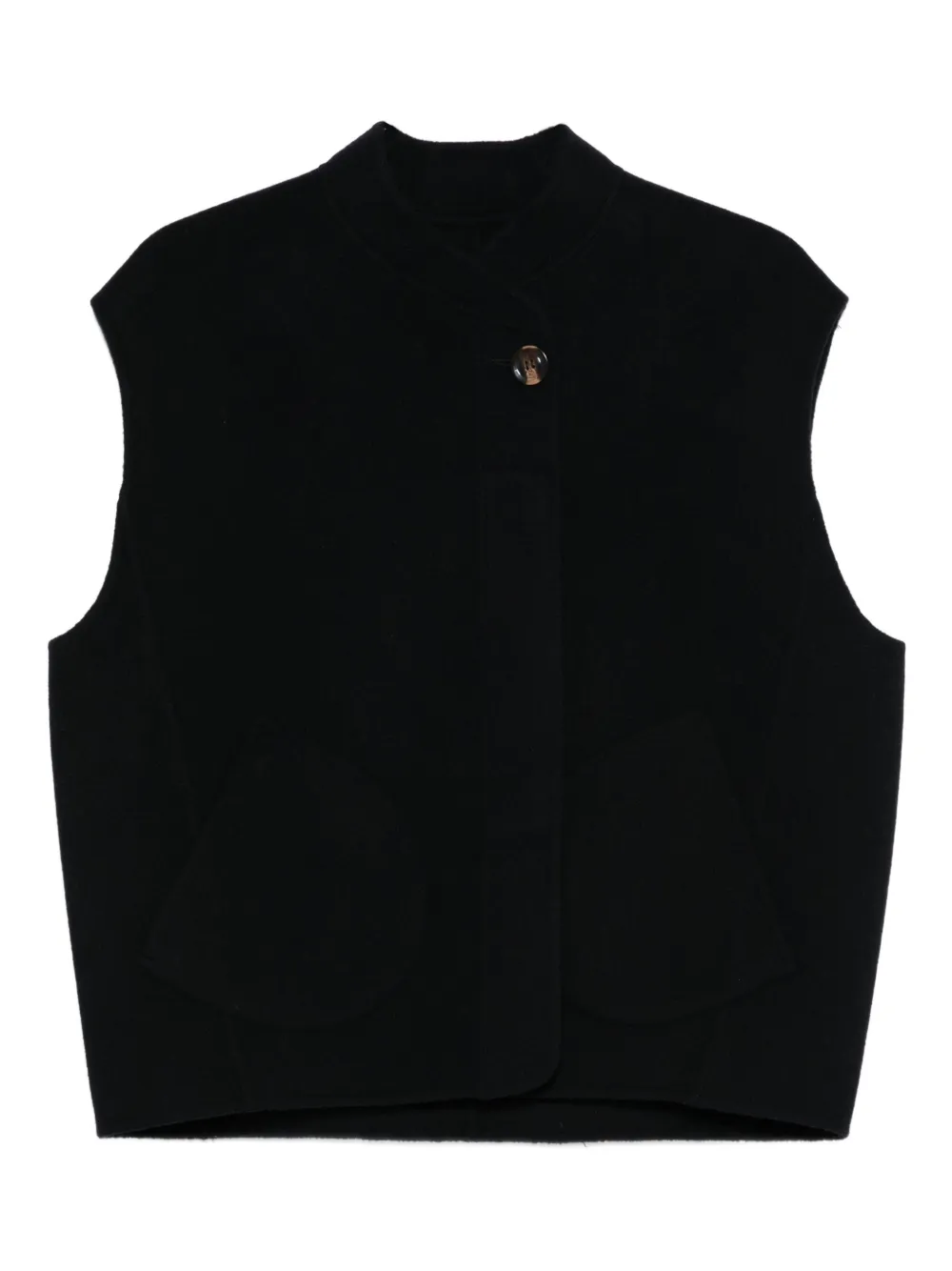 Soeur Button-fastening Sleeveless Top In Black
