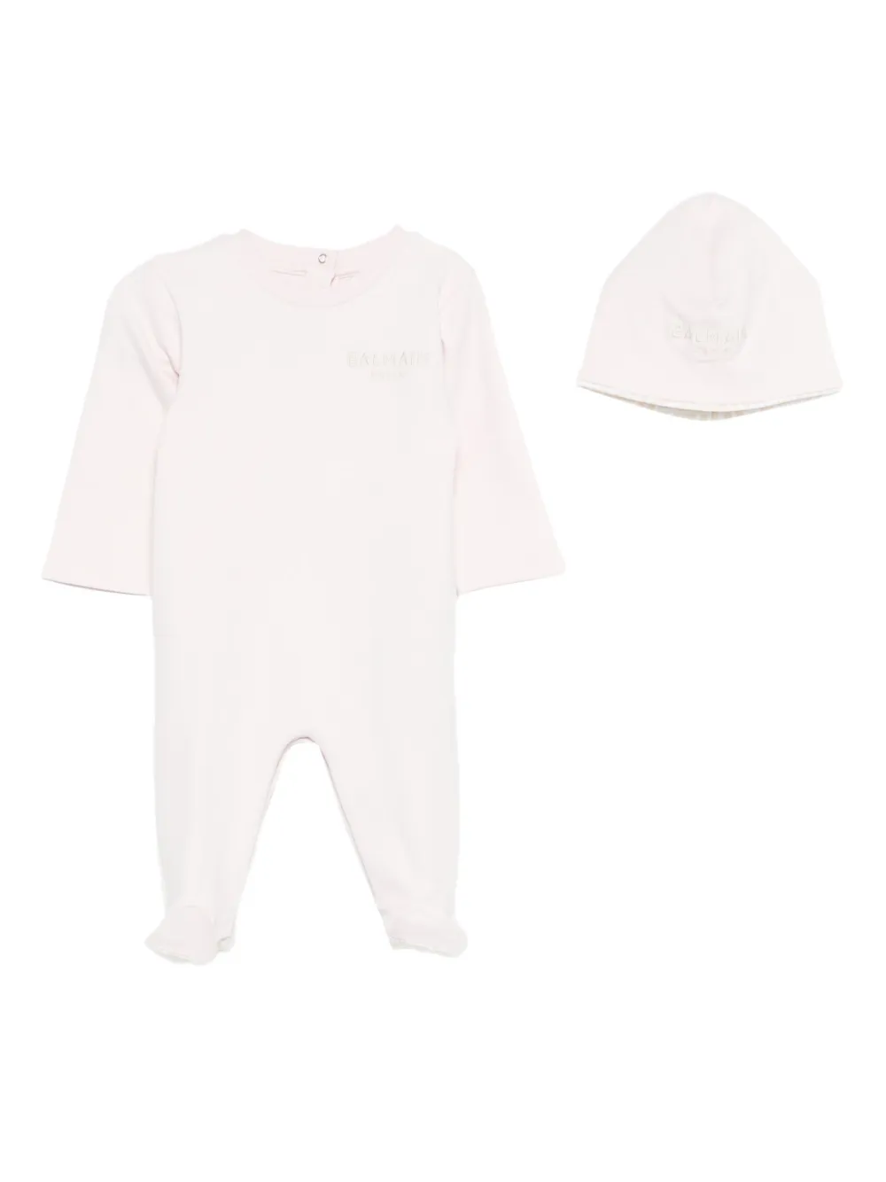 Balmain Kids Strampler-Set mit Logo-Stickerei - Rosa