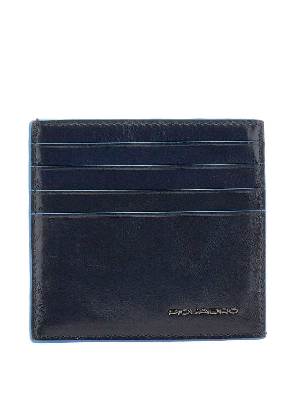 PIQUADRO embossed-logo leather cardholder - Blu