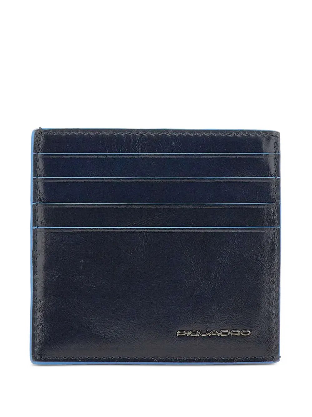 PIQUADRO embossed-logo leather cardholder Blauw