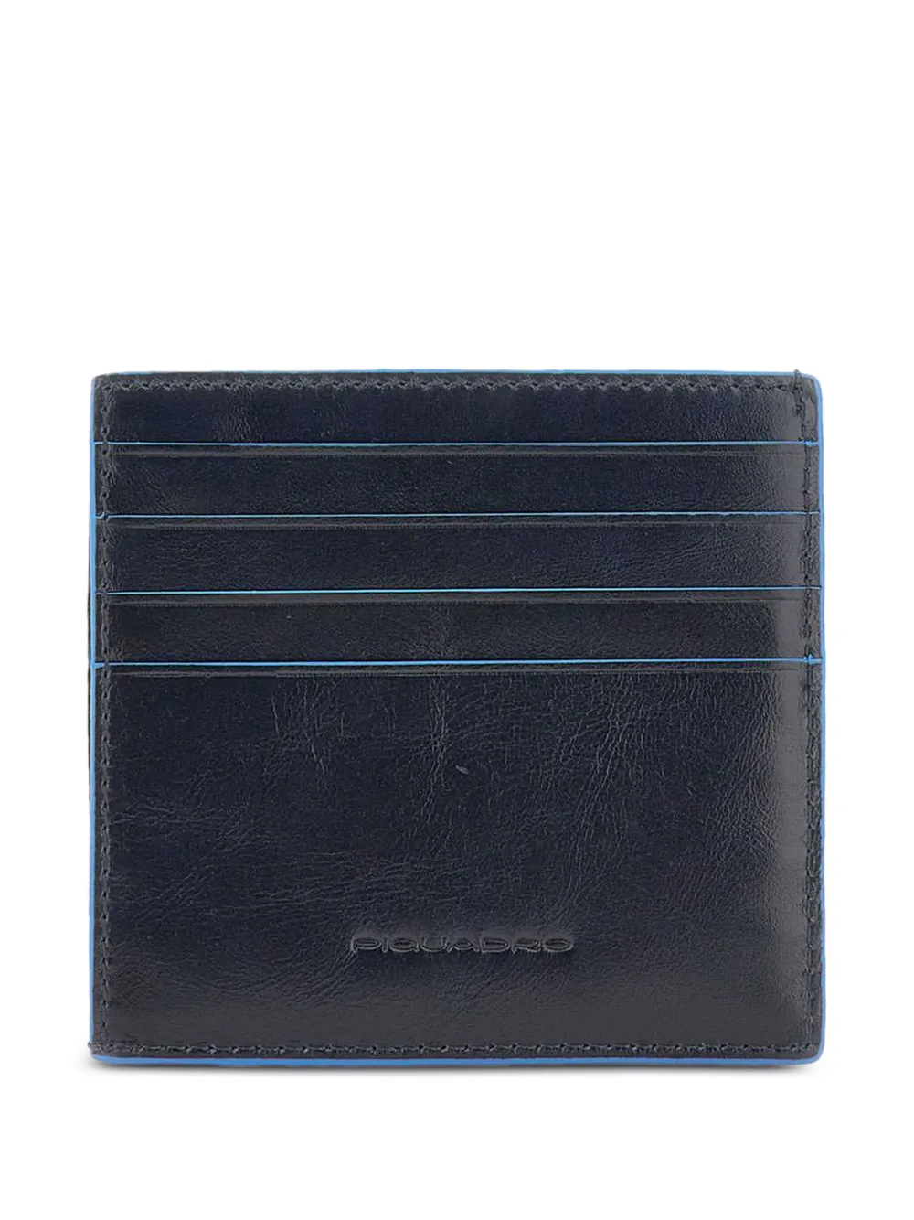 PIQUADRO embossed-logo leather cardholder Blauw