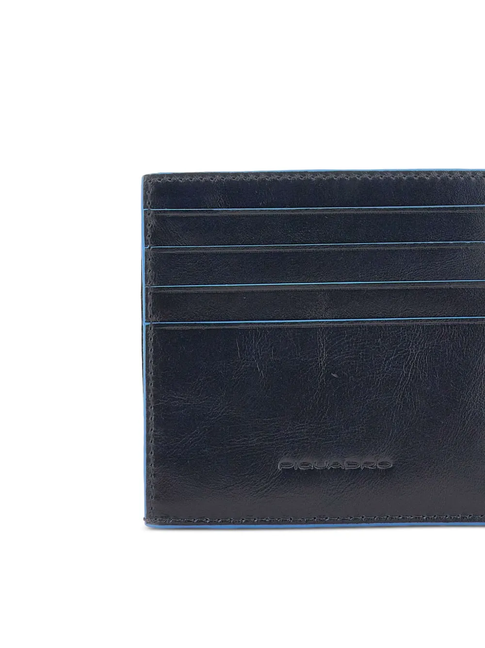 PIQUADRO embossed-logo leather cardholder Blauw