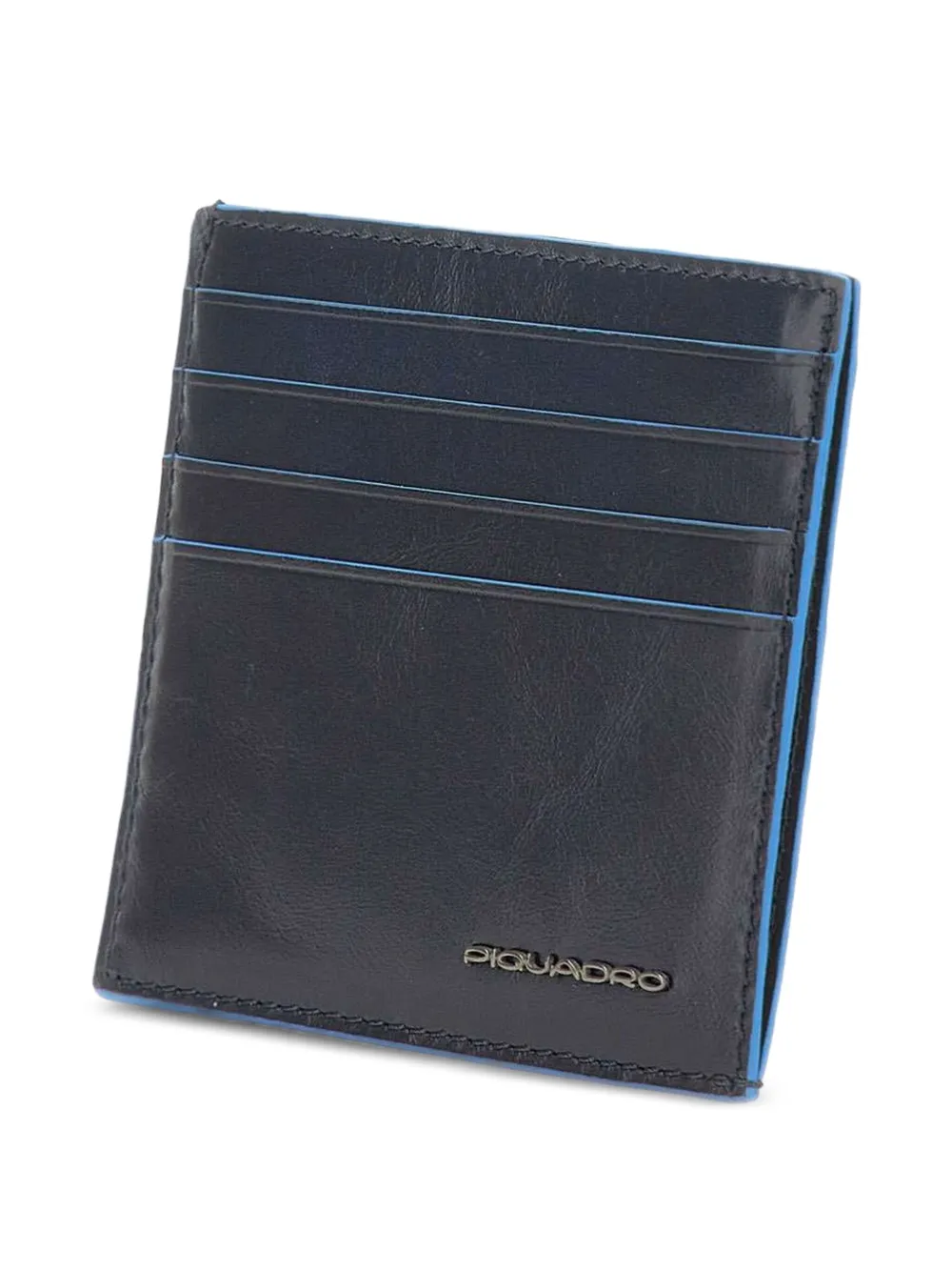 PIQUADRO embossed-logo leather cardholder Blauw