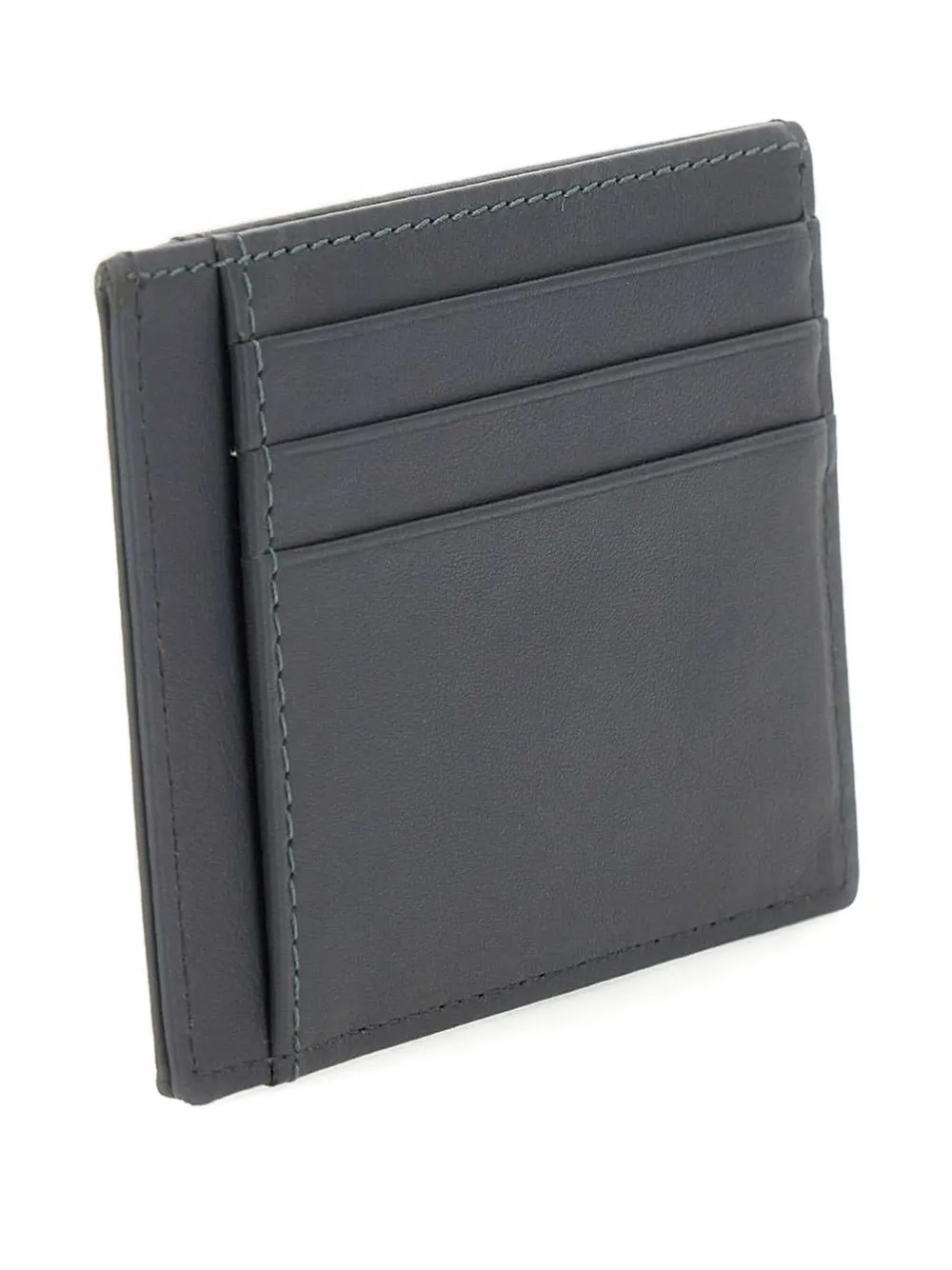PIQUADRO debossed-logo leather cardholder Grijs