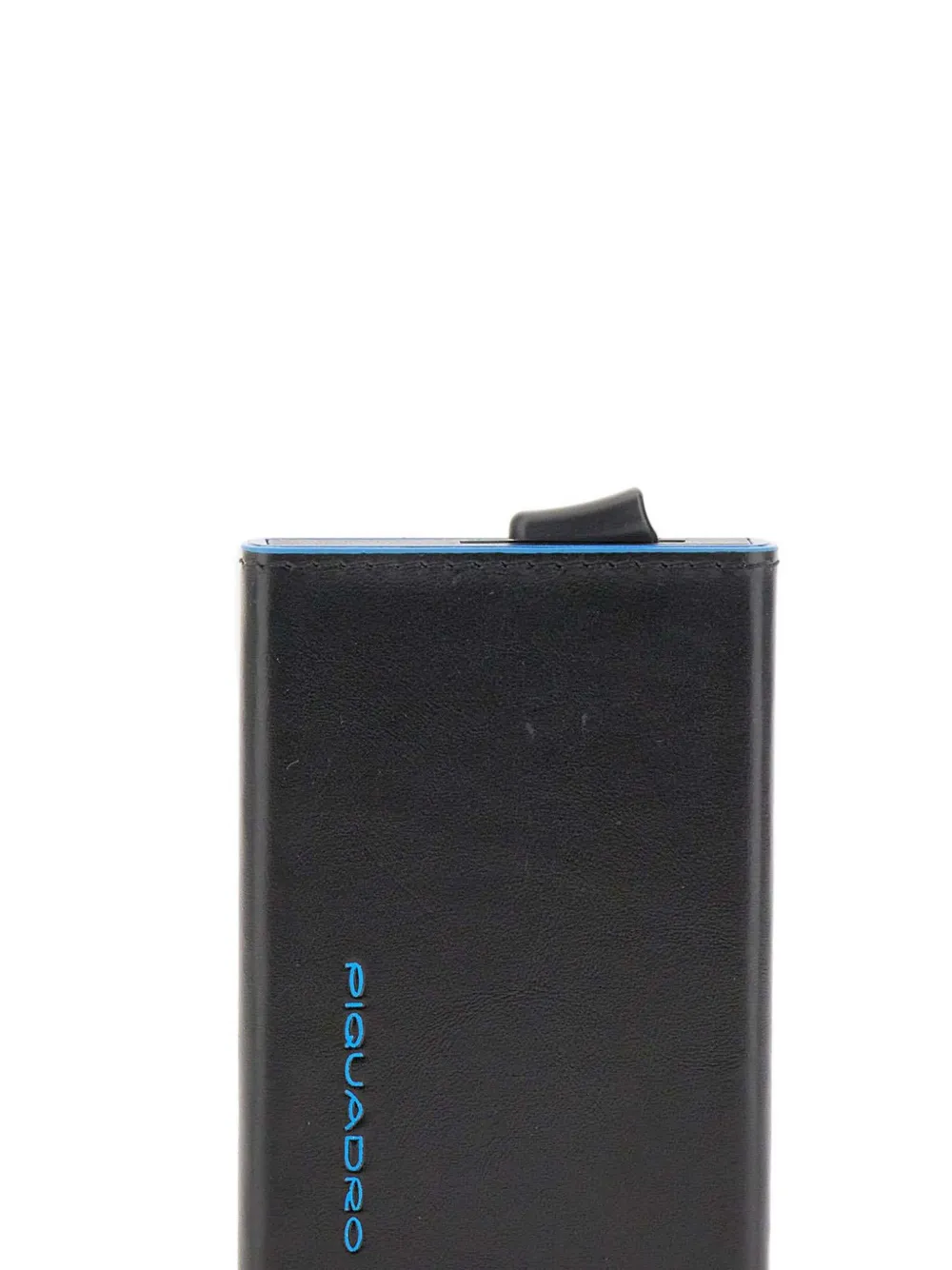 Piquadro Sliding-system Leather Card Holder In Black