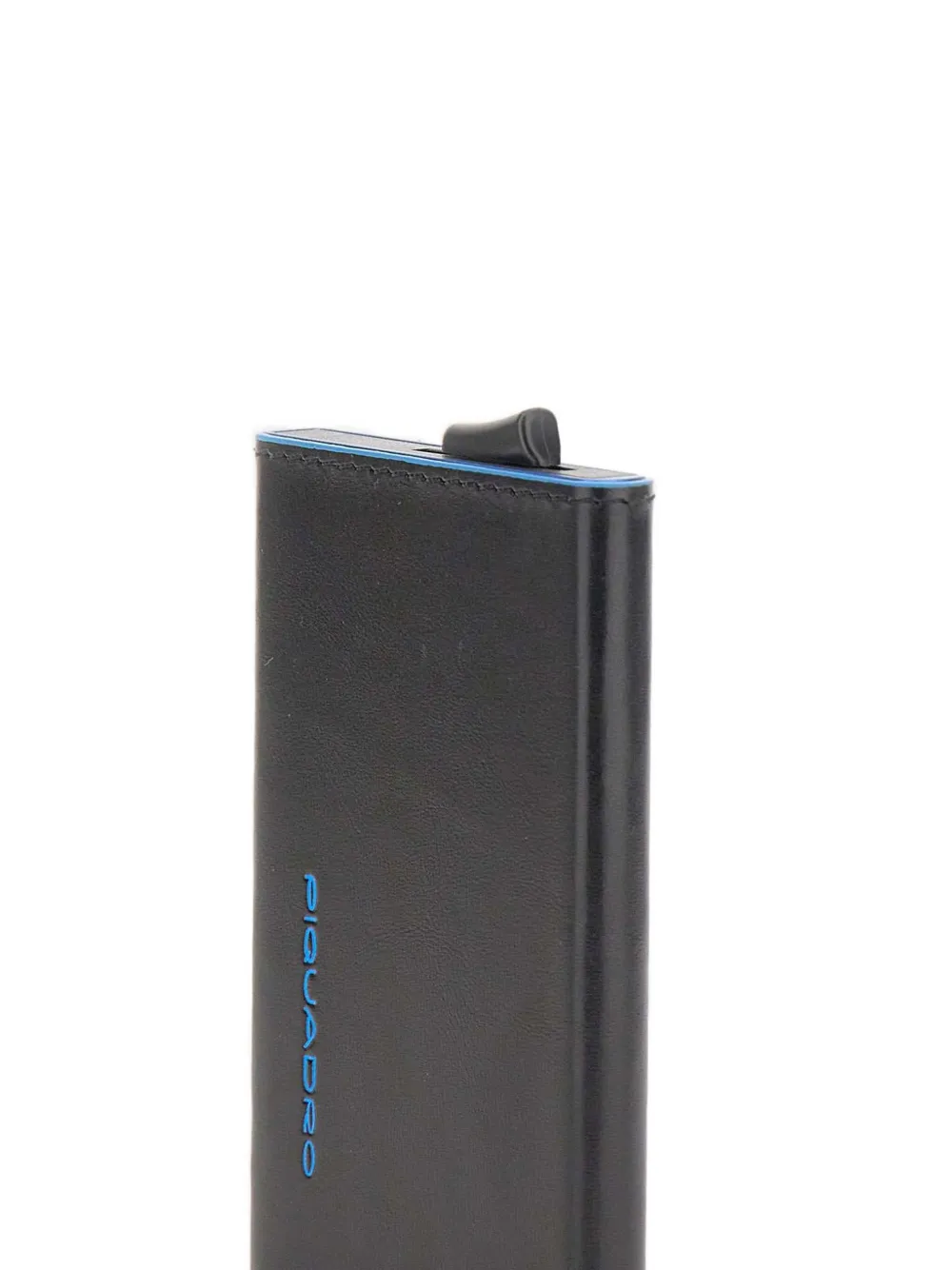 Piquadro Sliding-system Leather Card Holder In Black