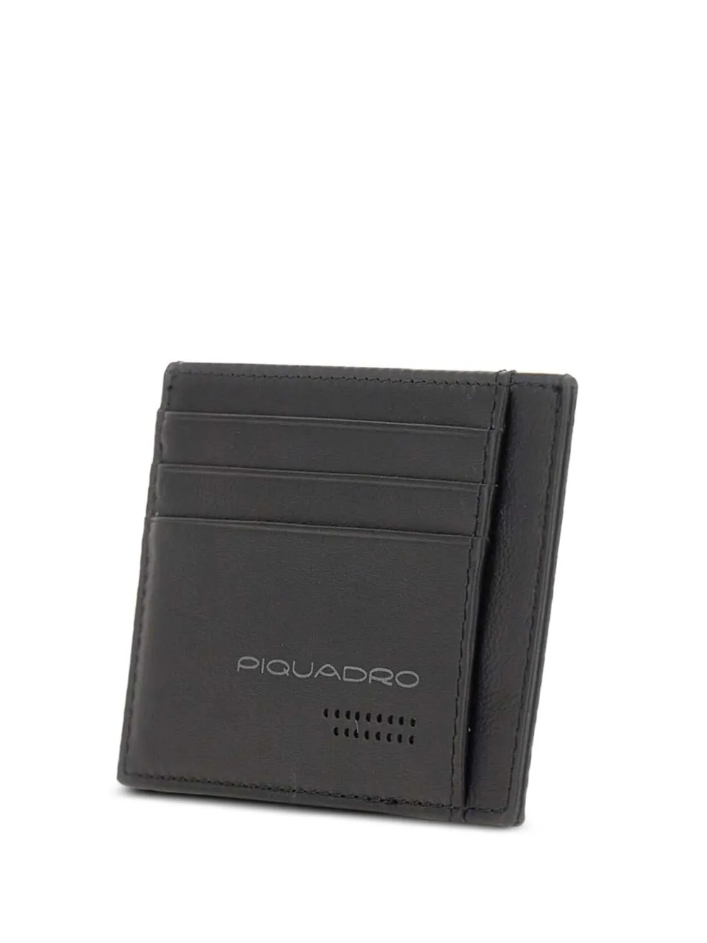  Piquadro Logo-print Leather Cardholder - Black 