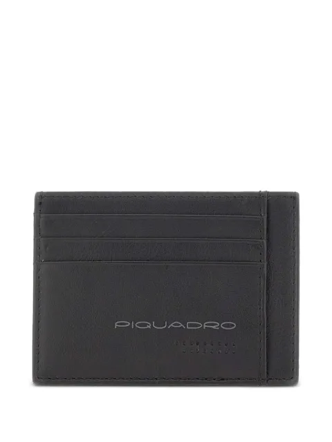 PIQUADRO logo-print leather cardholder