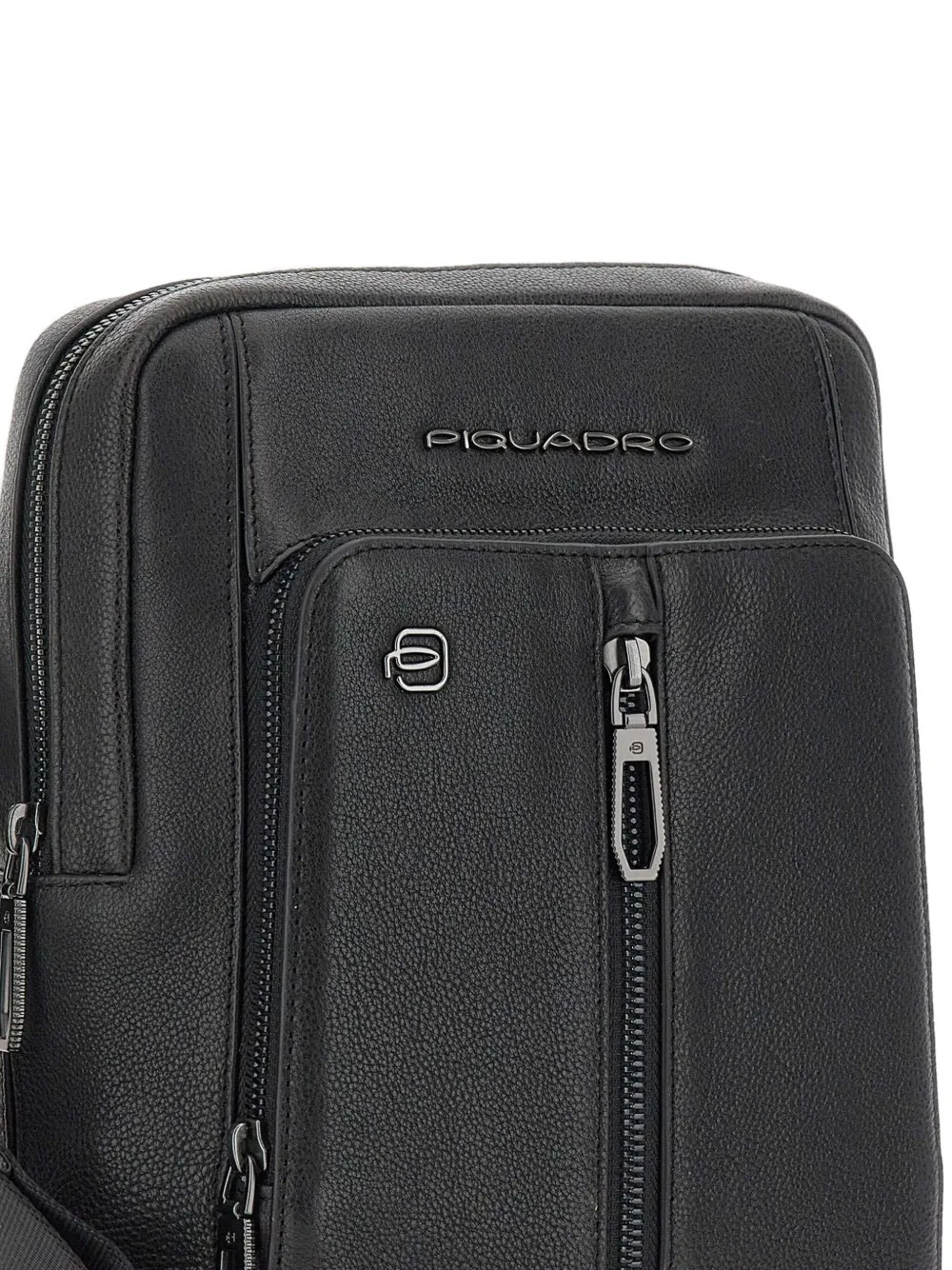 PIQUADRO large Hedley leather shoulder bag Zwart