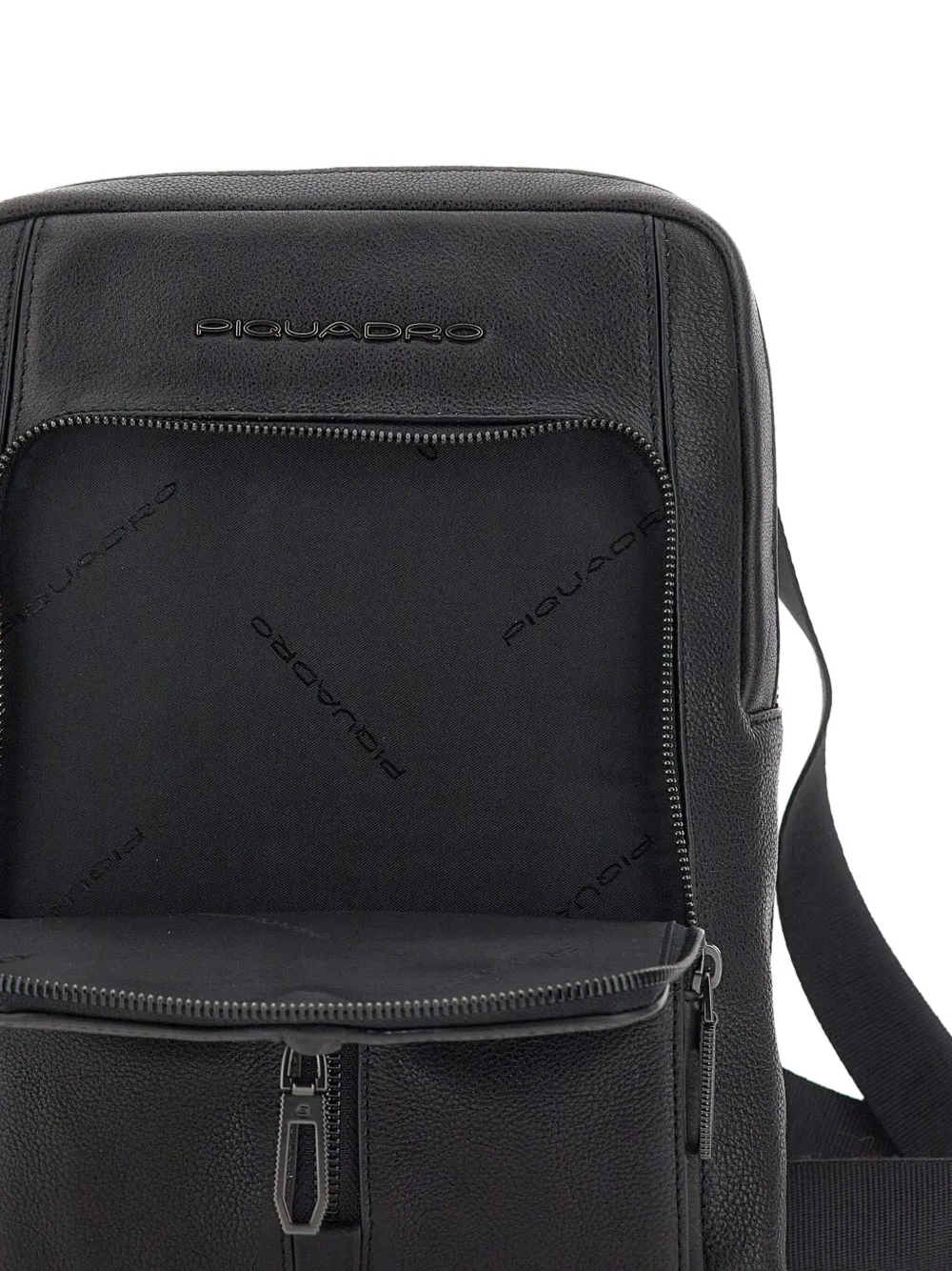 PIQUADRO large Hedley leather shoulder bag Zwart