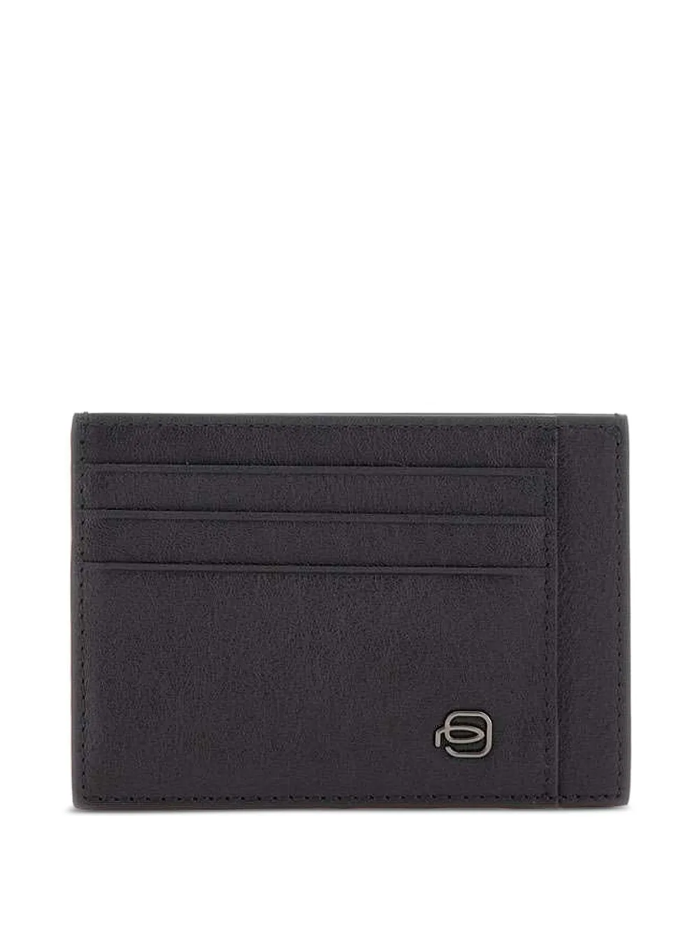 PIQUADRO logo-detail leather card holder Zwart