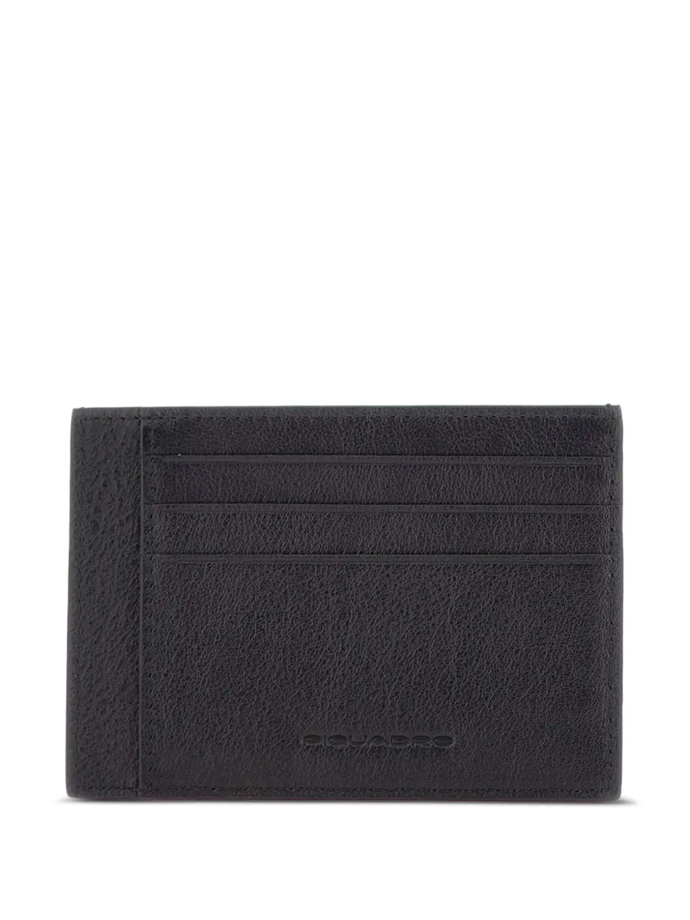 PIQUADRO logo-detail leather card holder Zwart