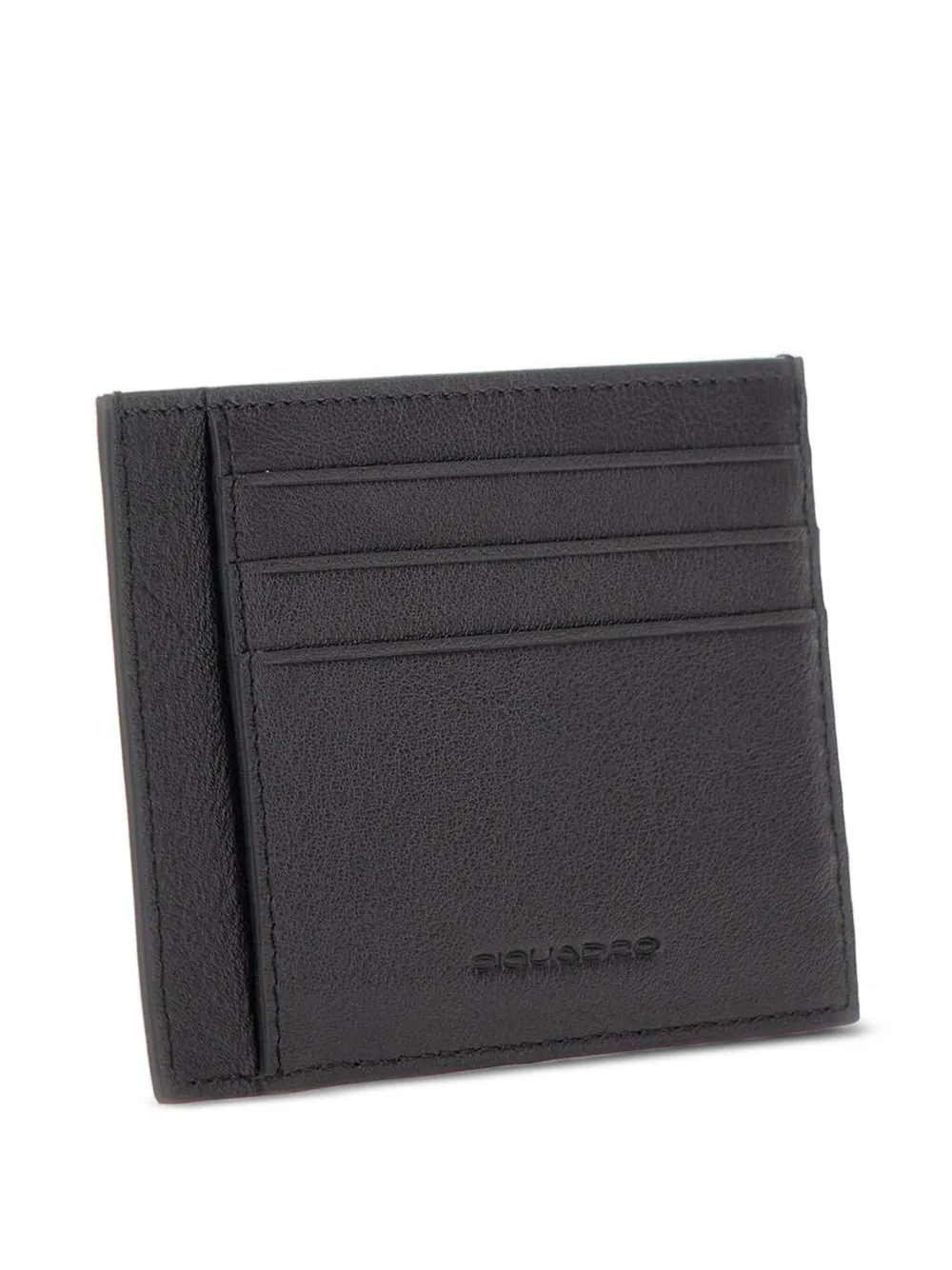 PIQUADRO logo-detail leather card holder Zwart