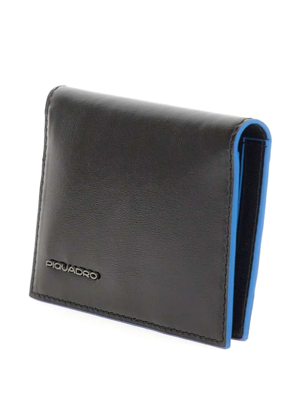 PIQUADRO logo-plaque leather wallet Zwart